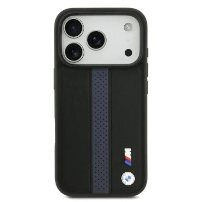 Bmw Iphone 17 Pro Max Case - Perforated Leather With Metal Logo